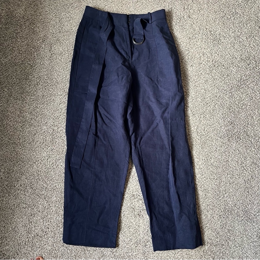 Banana Republic High Rise Barrel Tencel-Linen pants, Petite 00